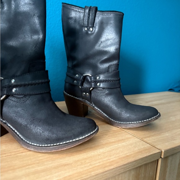Frye Black Leather Heeled Boots - Picture 11 of 11